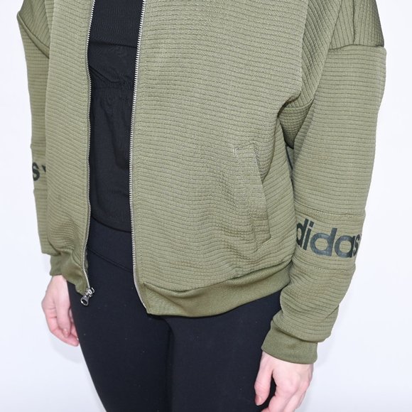 ADIDAS Originals Olive Green Waffle Bomber Jacket - Picture 7 of 8